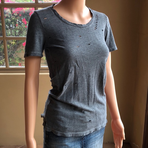 Cute DASH intentionally distressed, short, sleeved crew neck T-shirt - Picture 1 of 9